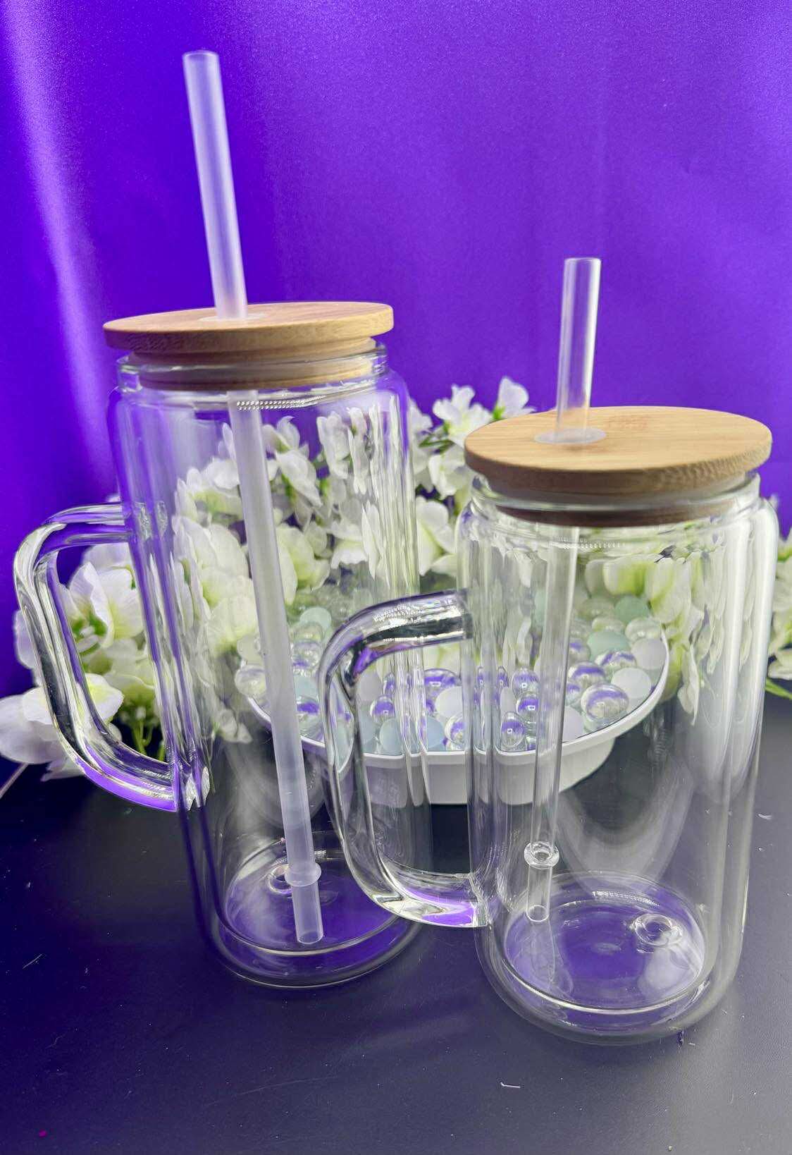 16 - 40 oz Glass Snow Globe cups