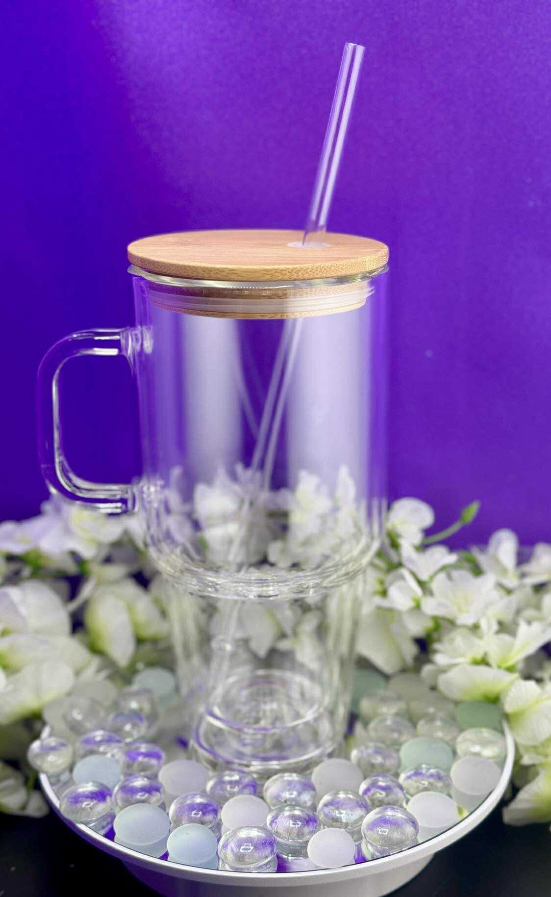 16 - 40 oz Glass Snow Globe cups