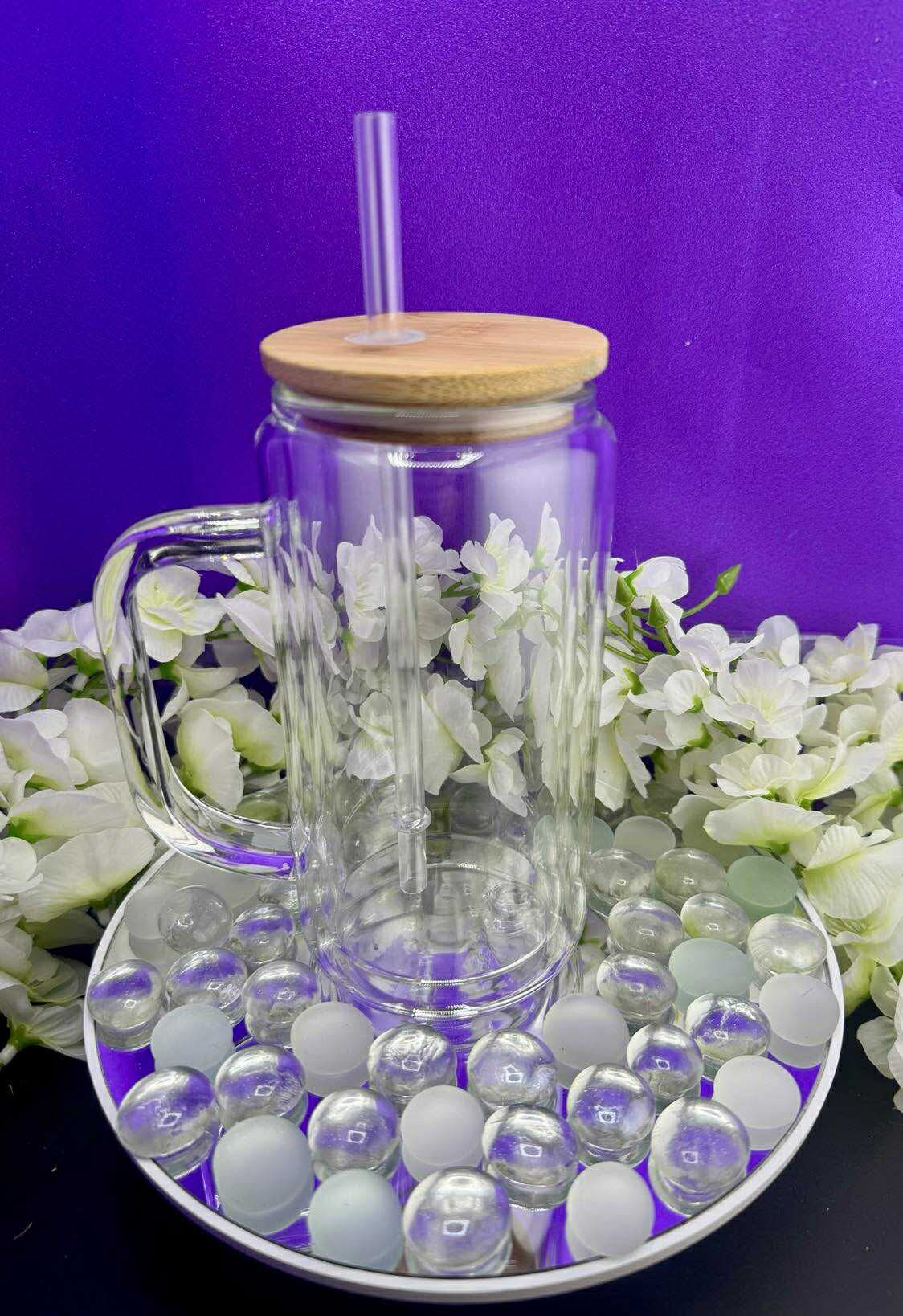 16 - 40 oz Glass Snow Globe cups