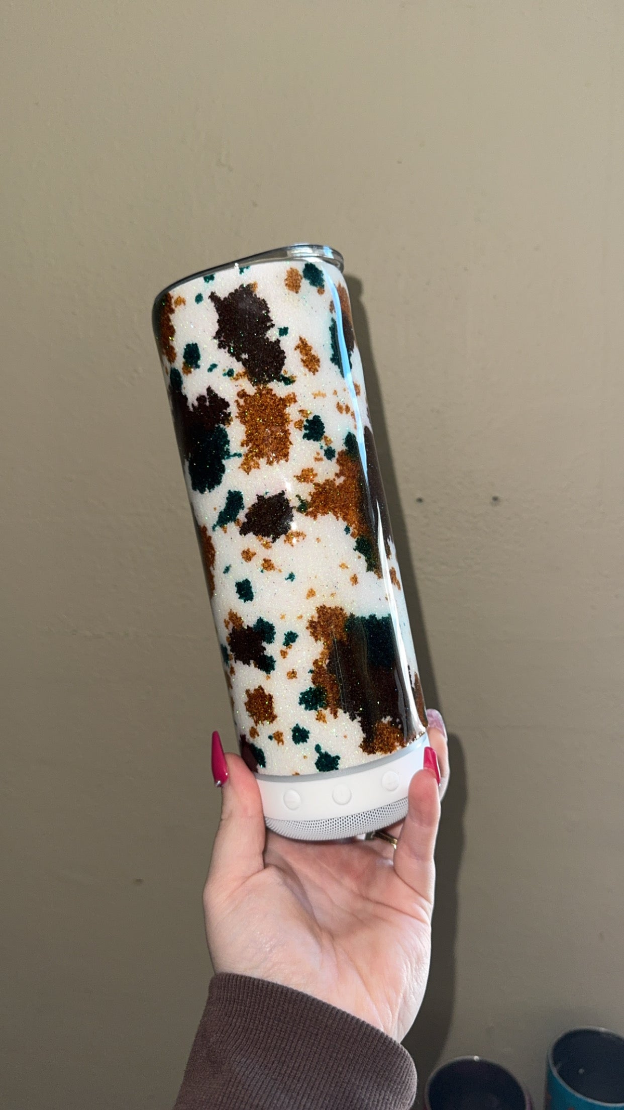 20 oz Bluetooth Cow tumbler