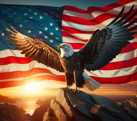 27 American flag and eagle