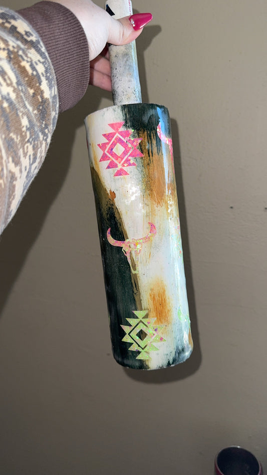 30 oz Cow Western Aztec