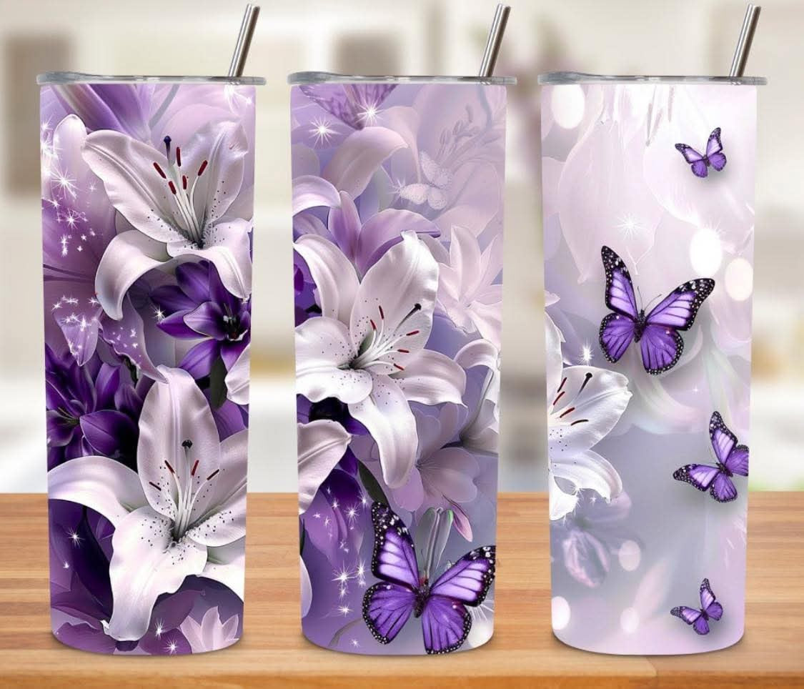 36 butterflies and floral