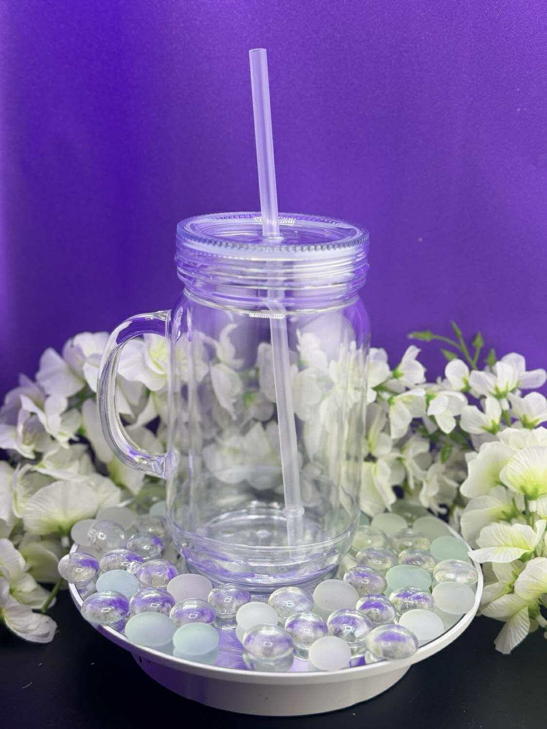 20 oz Plastic Mason Jar Snow Globe