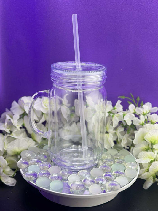 20 oz Plastic Mason Jar Snow Globe