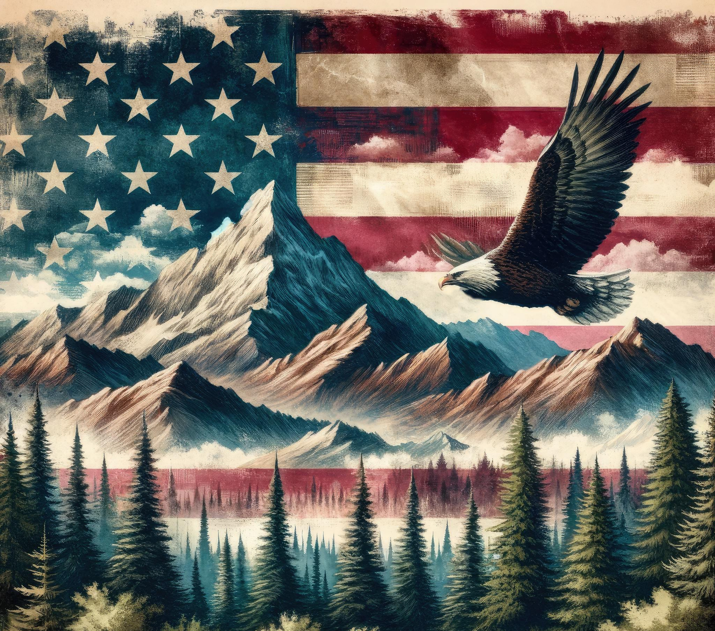 28 American flag and eagle