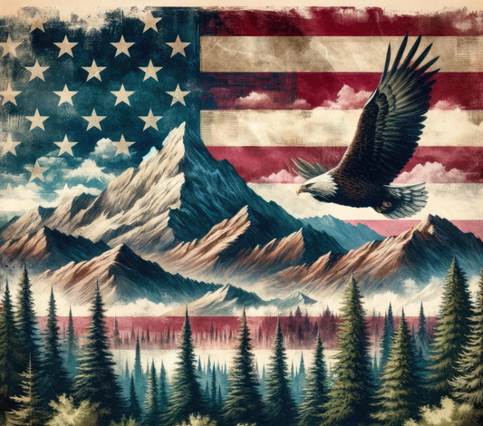 28 American flag and eagle