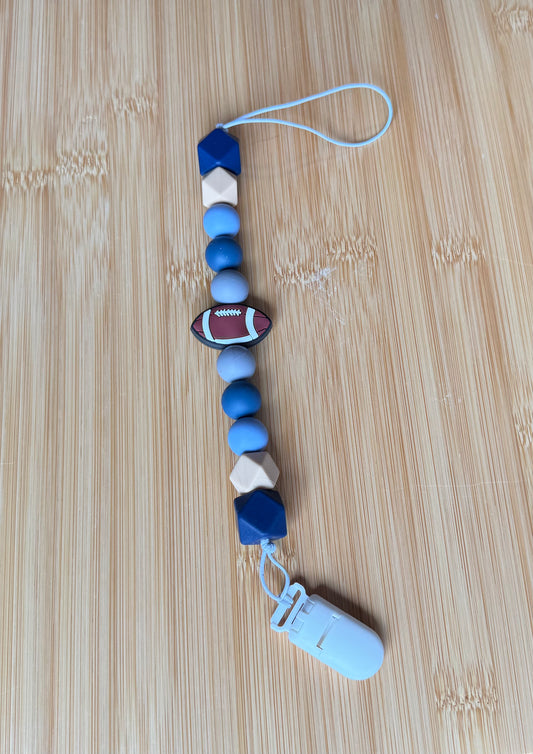 Football pacifier clip