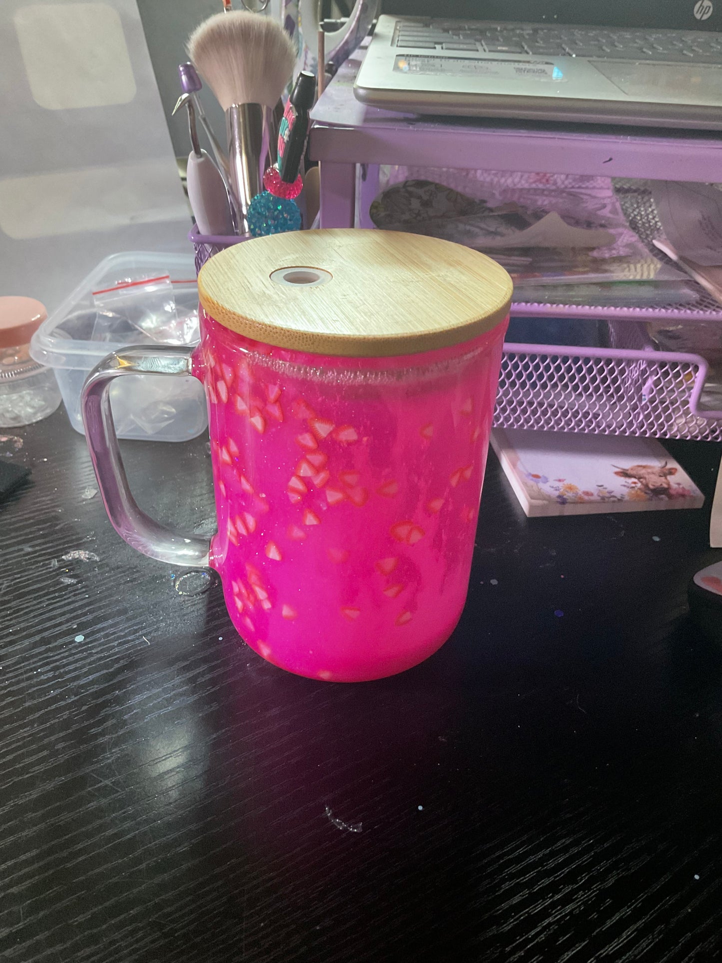 15 oz strawberry milk coffee mug