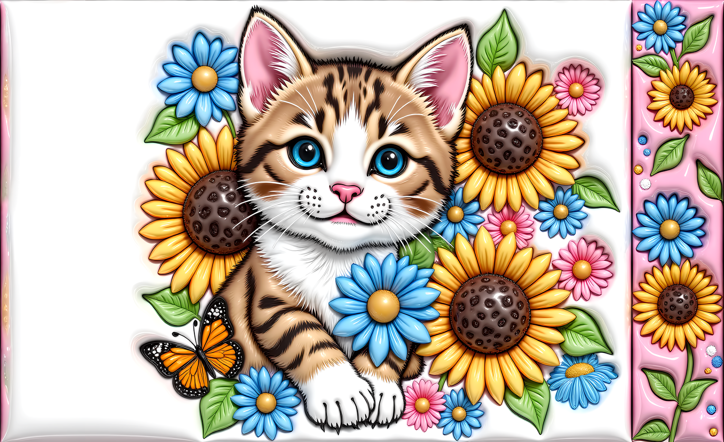 9 cats and floral