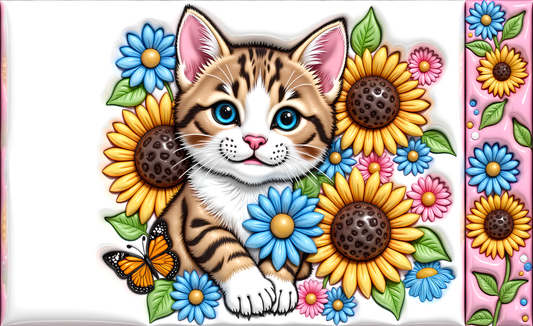 9 cats and floral